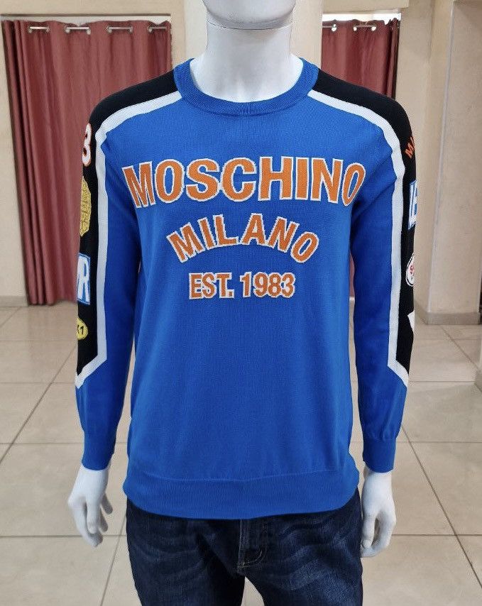 Moschino Moschino Couture Sweatshirt with Logo Print Orange Blue Size US M / EU 48-50 / 2 - 2 Thumbnail