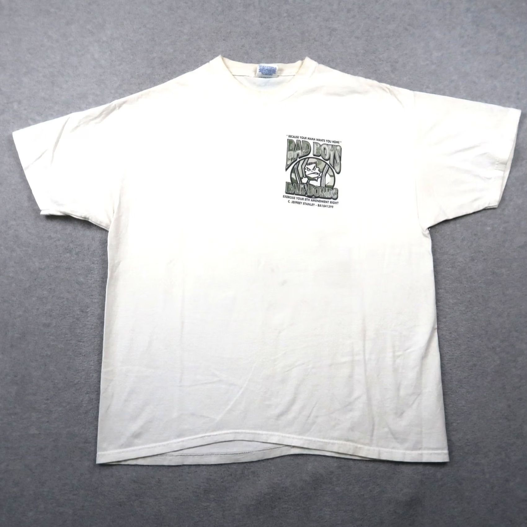 Hanes VINTAGE Bad Boys Bail Bonds T Shirt Mens XL White Graphic 90s Hanes Logo Promo Shirt Mens XL White 90s Size US XL / EU 56 / 4 - 2 Thumbnail