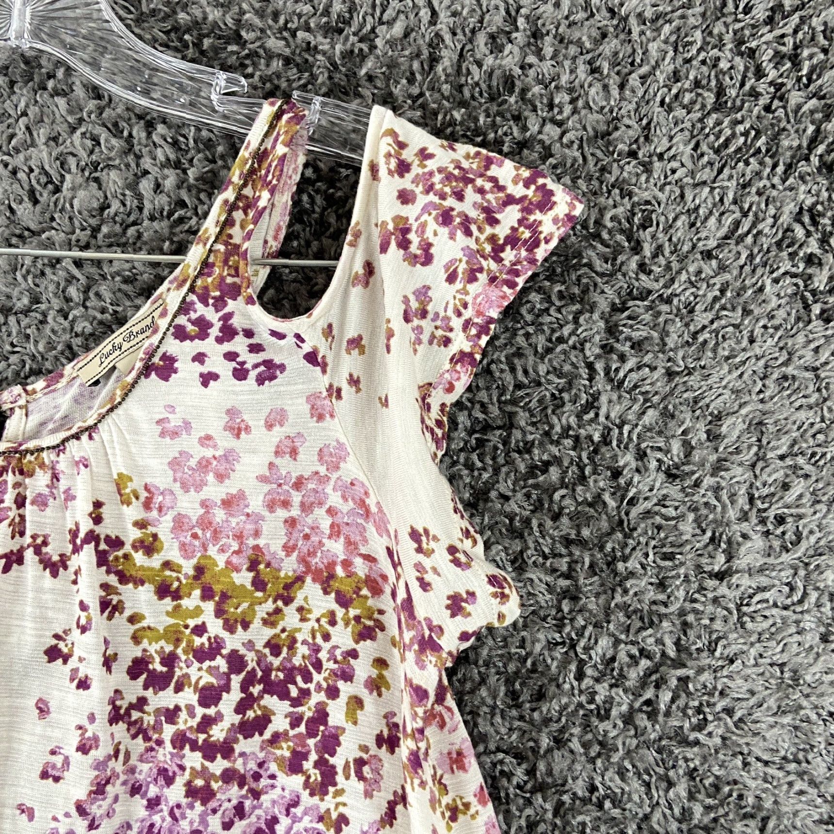 Lucky Brand Lucky Brand Women’s S Blouse Floral Multicolor Short Sleeves Size S / US 4 / IT 40 - 3 Thumbnail