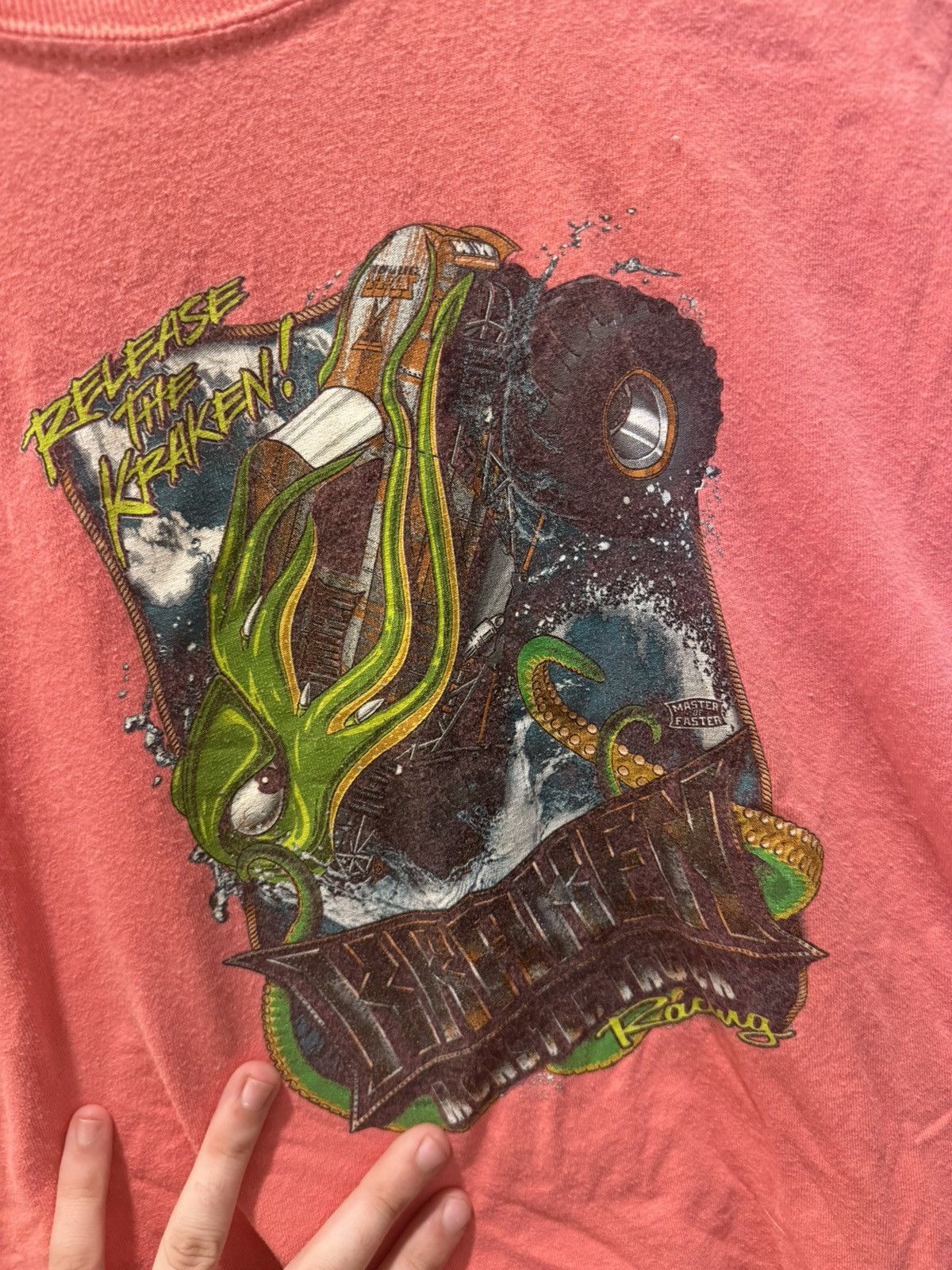 Vintage RELEASE THE KRAKEN MONSTER TRUCK GRAPHIC TEE Size US S / EU 44-46 / 1 - 1 Thumbnail