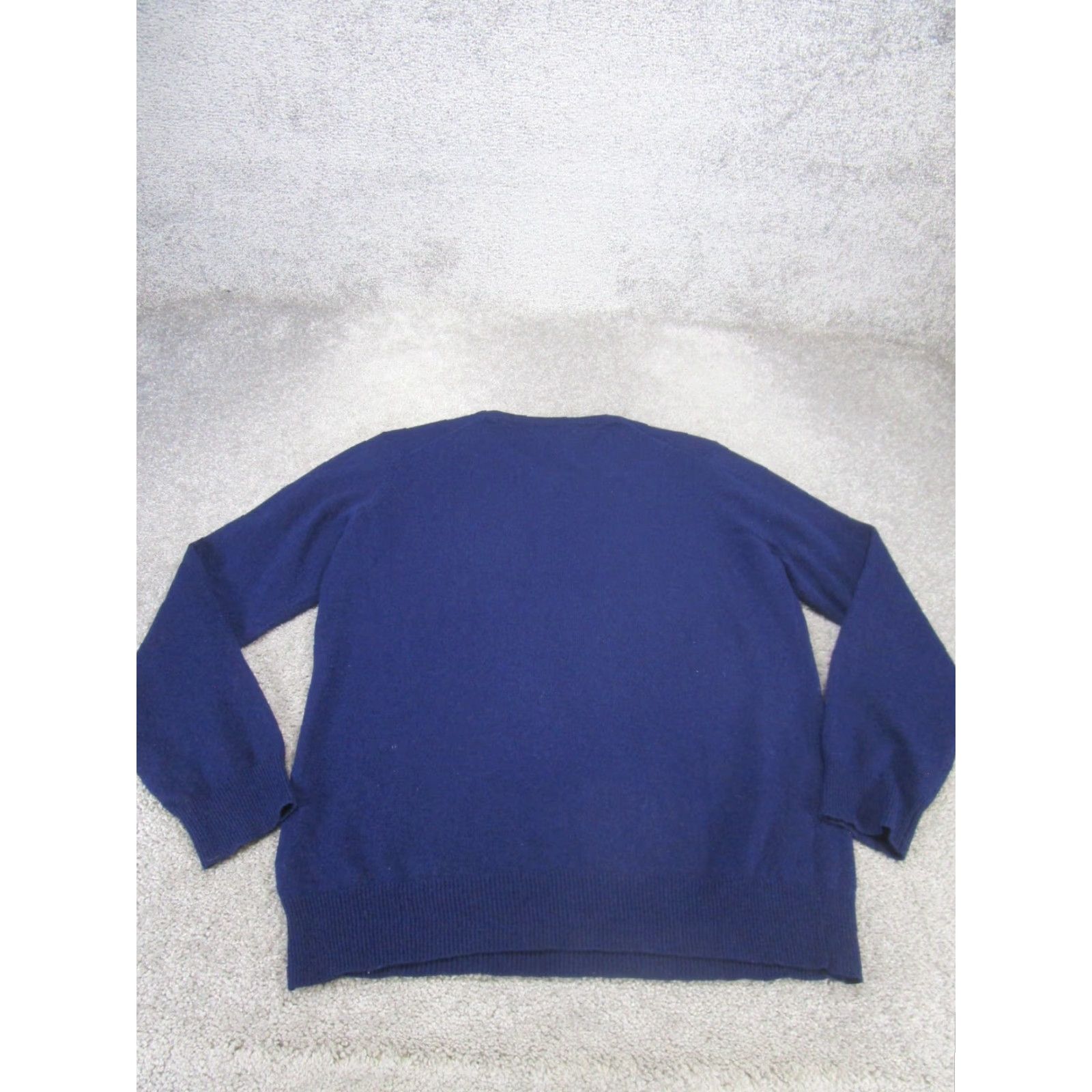 Vintage Cortefiel Sweater Mens Large V Neck Knit Wool Blend Blue Pullover Size US L / EU 52-54 / 3 - 3 Thumbnail