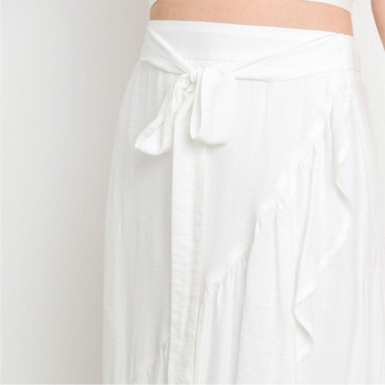 Other NEW White Wrap Crop Top + Maxi Skirt Set size Medium Size M / US 6-8 / IT 42-44 - 5 Thumbnail