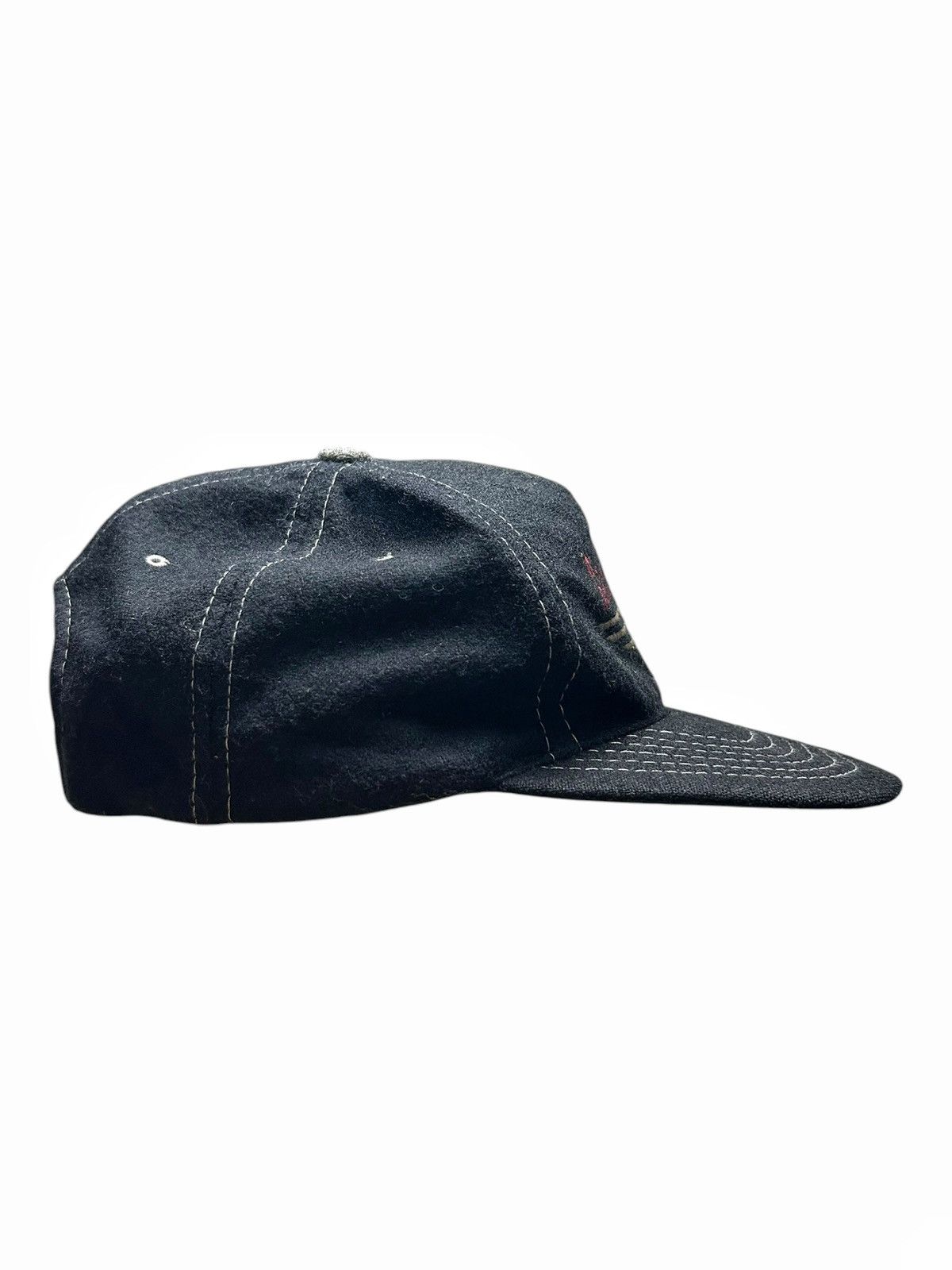 Vintage CHESTERFIELD 90s Racing Wool Hats Black motocross moto gp Size ONE SIZE - 3 Thumbnail