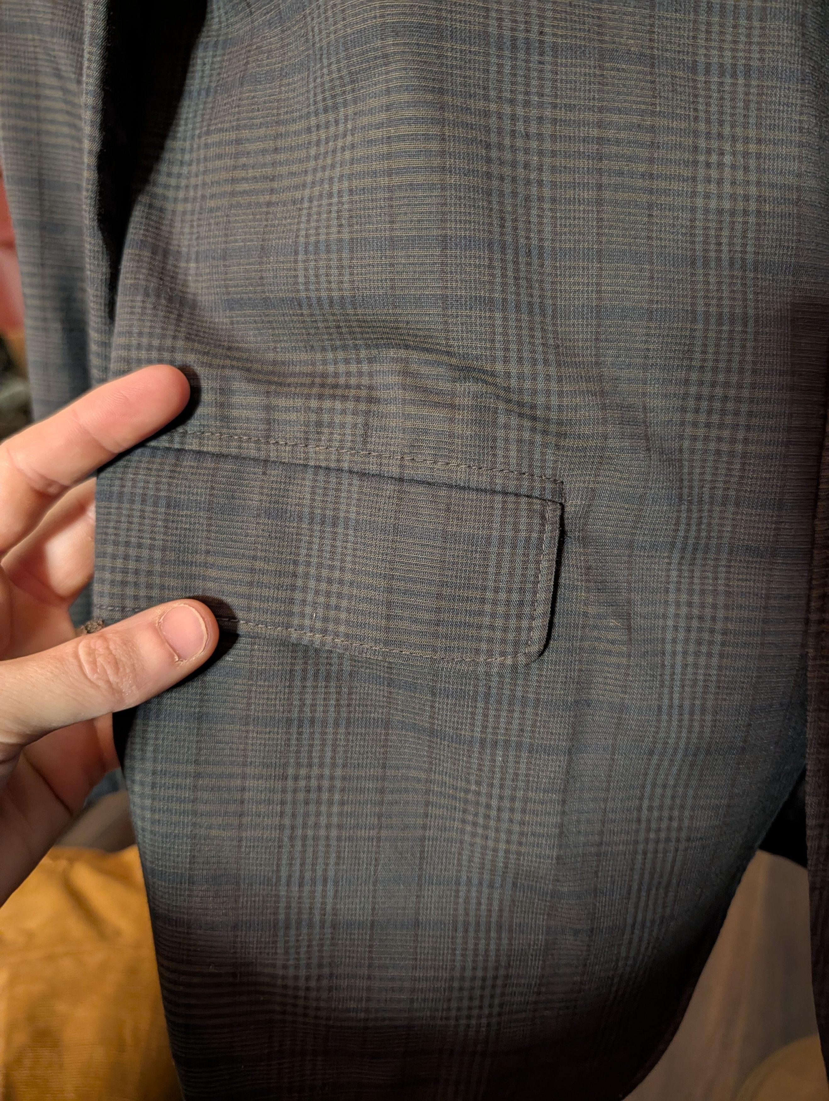 Vintage MAVEST vtg gray/green plaid MiUSA cotton sport coat Size 38S - 6 Thumbnail