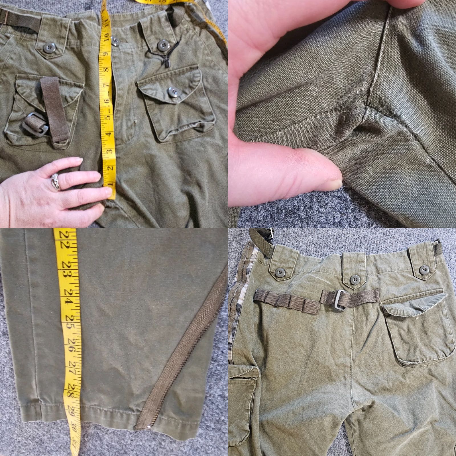Vintage Free Knight Pants Mens 31 Green Cargo Tactical Military Zippers Pockets Casual Size US 31 - 8 Thumbnail