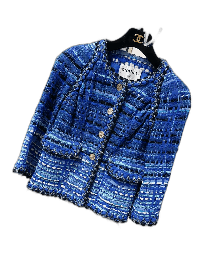 Chanel Chanel Blue Gradient Fringe Woven Jacket Size XS / US 0-2 / IT 36-38 - 1 Thumbnail