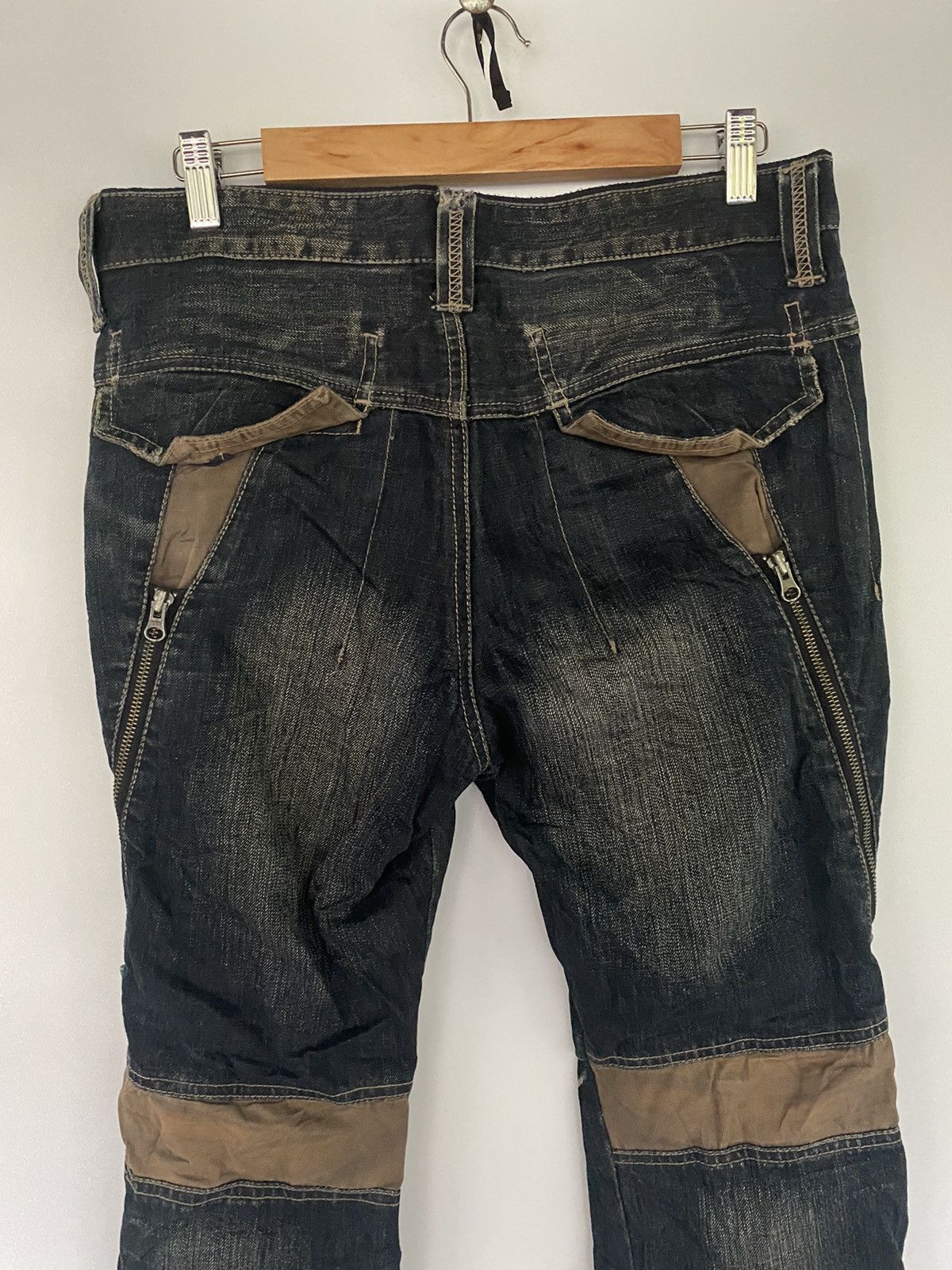 PPFM Japanese Brand PPFM Distressed Zippered Denim Jeans Pants Size US 32 / EU 48 - 11 Thumbnail