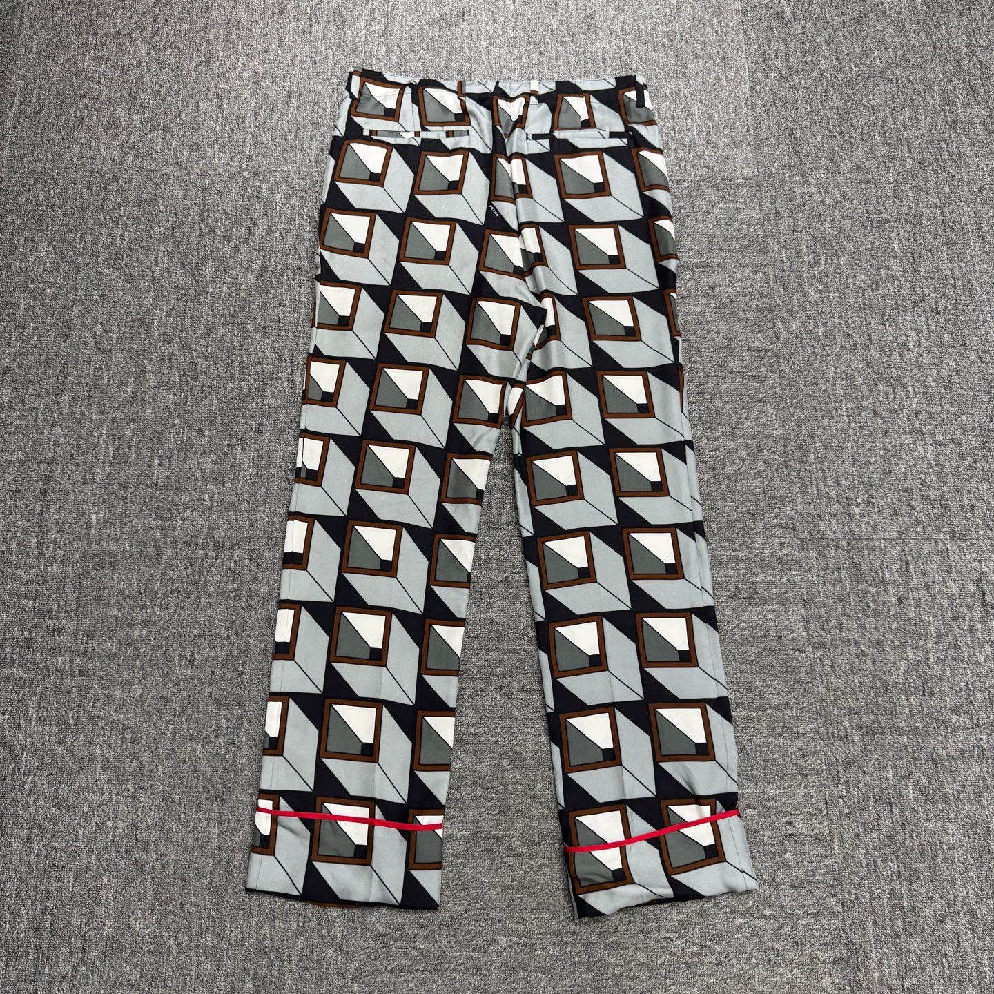 Prada PRADA Geometric Silk Casual Pants 48 Size 36" / US 14 / IT 50 - 5 Thumbnail