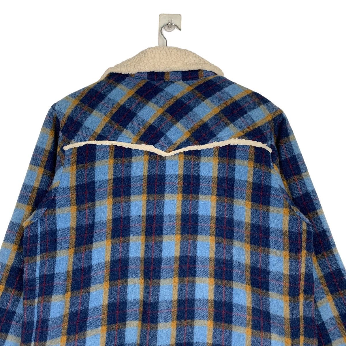 Japanese Brand VAN JAC Sherpa Lined Blue Tartan Wool Jacket #1011-C45 Size US M / EU 48-50 / 2 - 8 Thumbnail