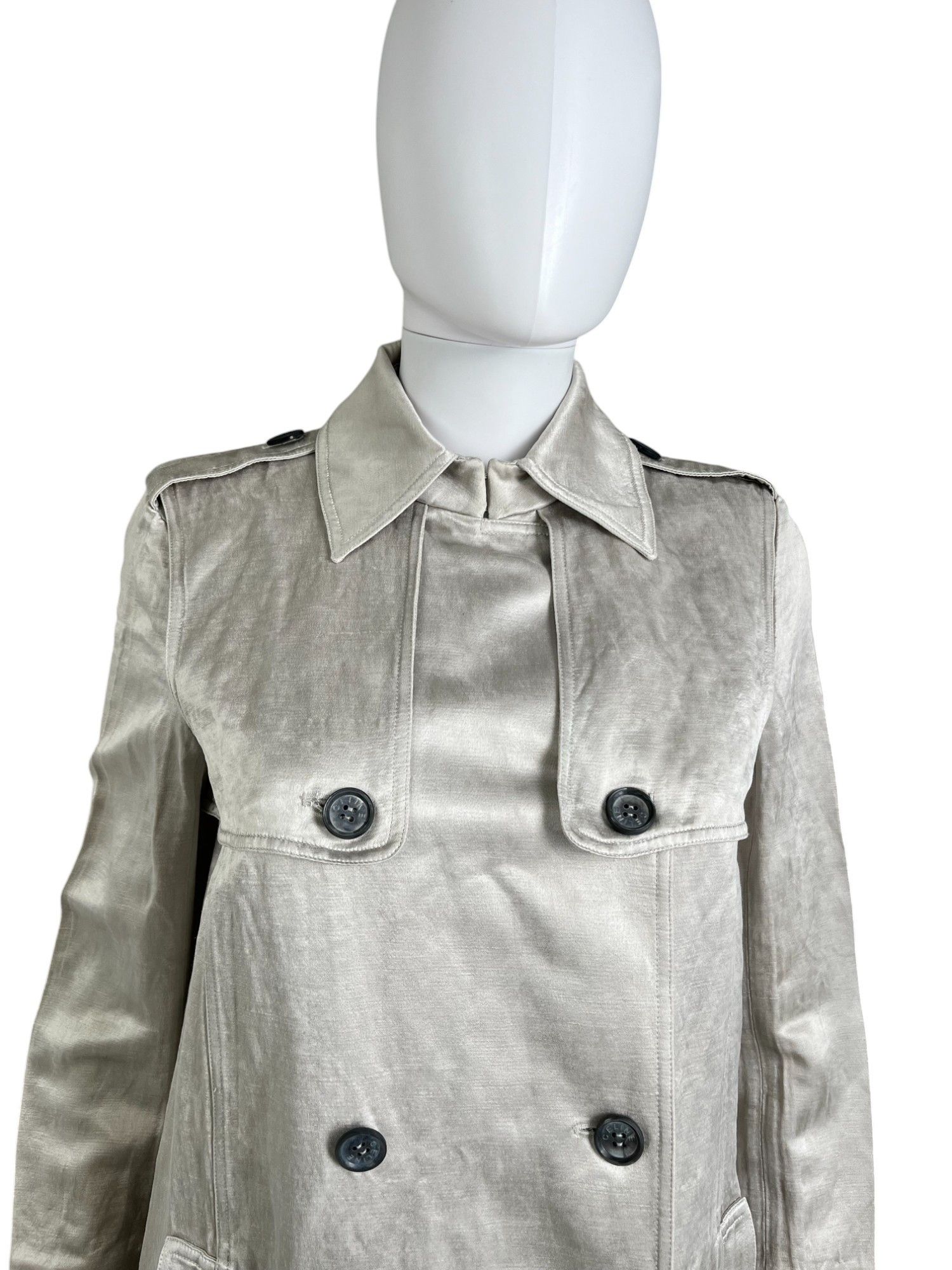Celine by Michael Kors Double Breasted Silver Military Coat Size M / US 6-8 / IT 42-44 - 4 Thumbnail