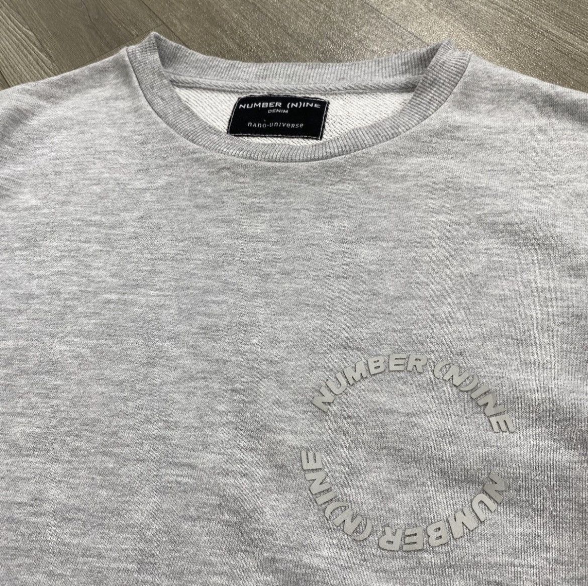 Number (N)ine Number (N)ine Spell Out Logo Taped Pocket Crewneck Grey Size US L / EU 52-54 / 3 - 7 Thumbnail