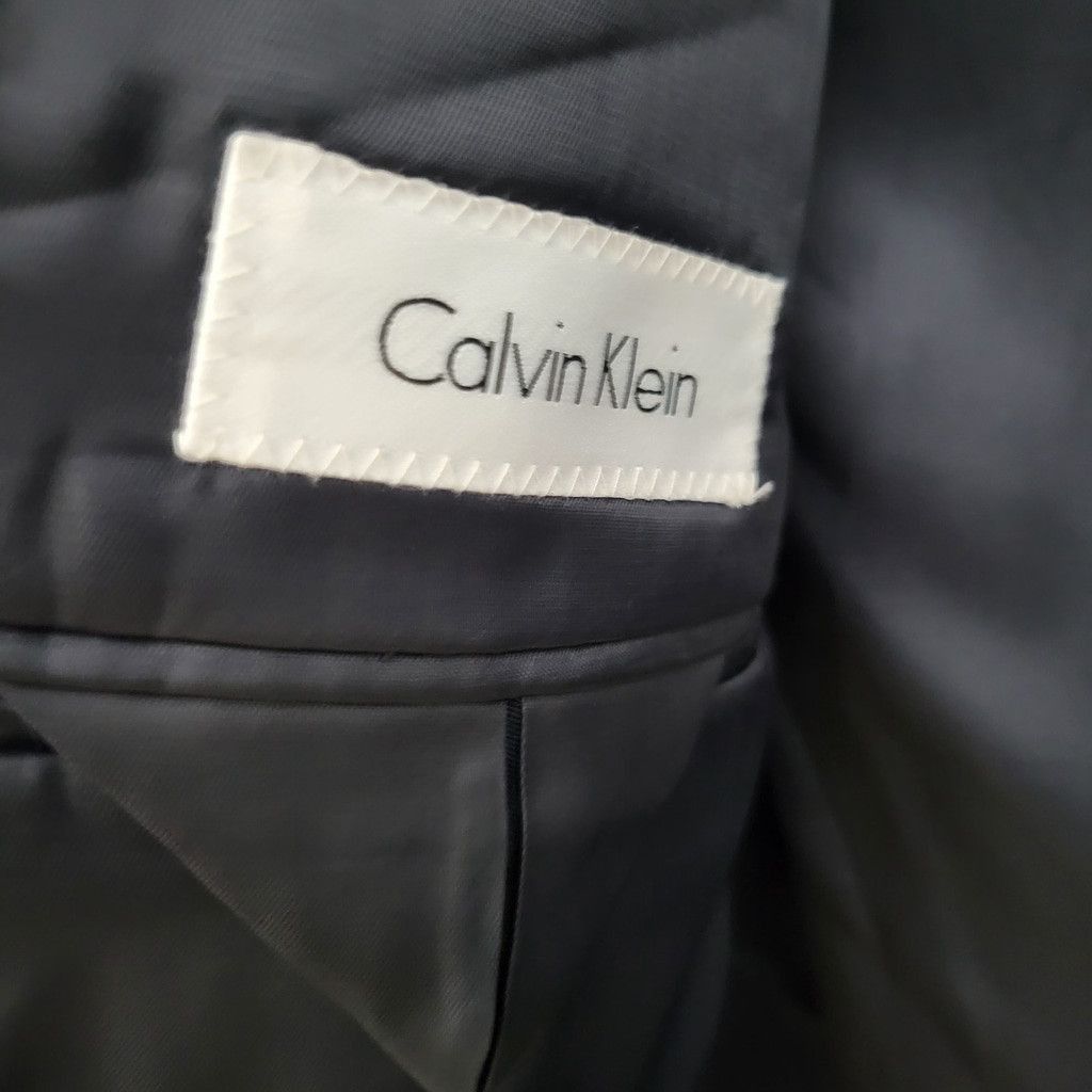 Calvin Klein Calvin Klein Men's Blue Wool-Blend 2-Button Side-Vent Suit Size 42L - 10 Thumbnail