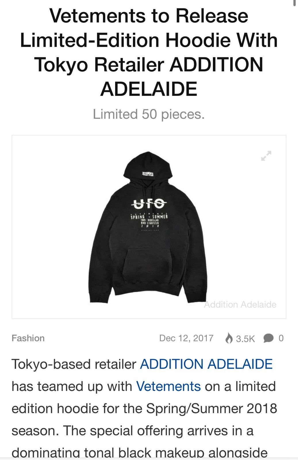 Vetements Ufo Hoodie 1 / 50 Size US L / EU 52-54 / 3 - 3 Thumbnail