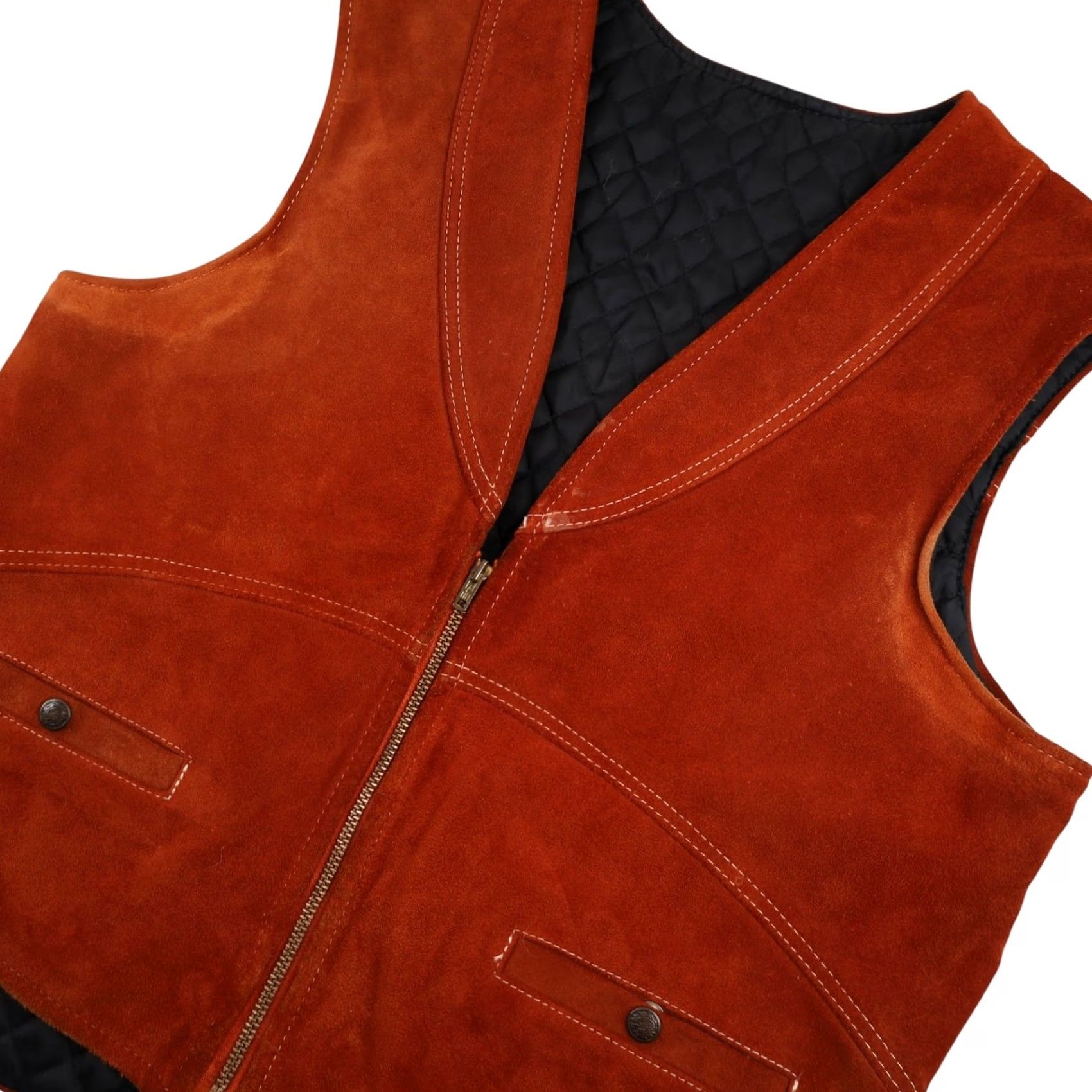 Vintage VINTAGE Kawasaki Suede Leather Riding Vest Mens Large Brown Suked Leather Riding Vest Size US L / EU 52-54 / 3 - 2 Thumbnail