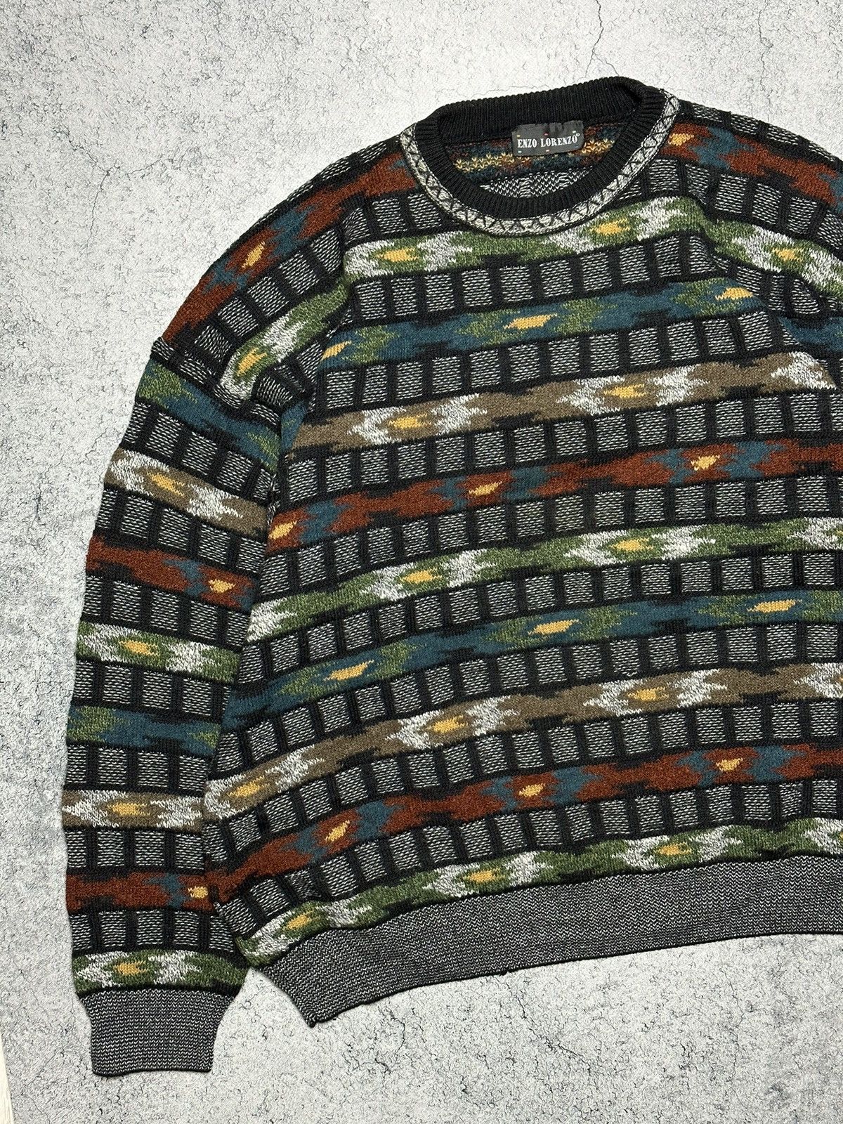 Carlo Colucci Vintage Enzo Lorenzo Coogi style Sweater Multicolour Size US XL / EU 56 / 4 - 2 Thumbnail