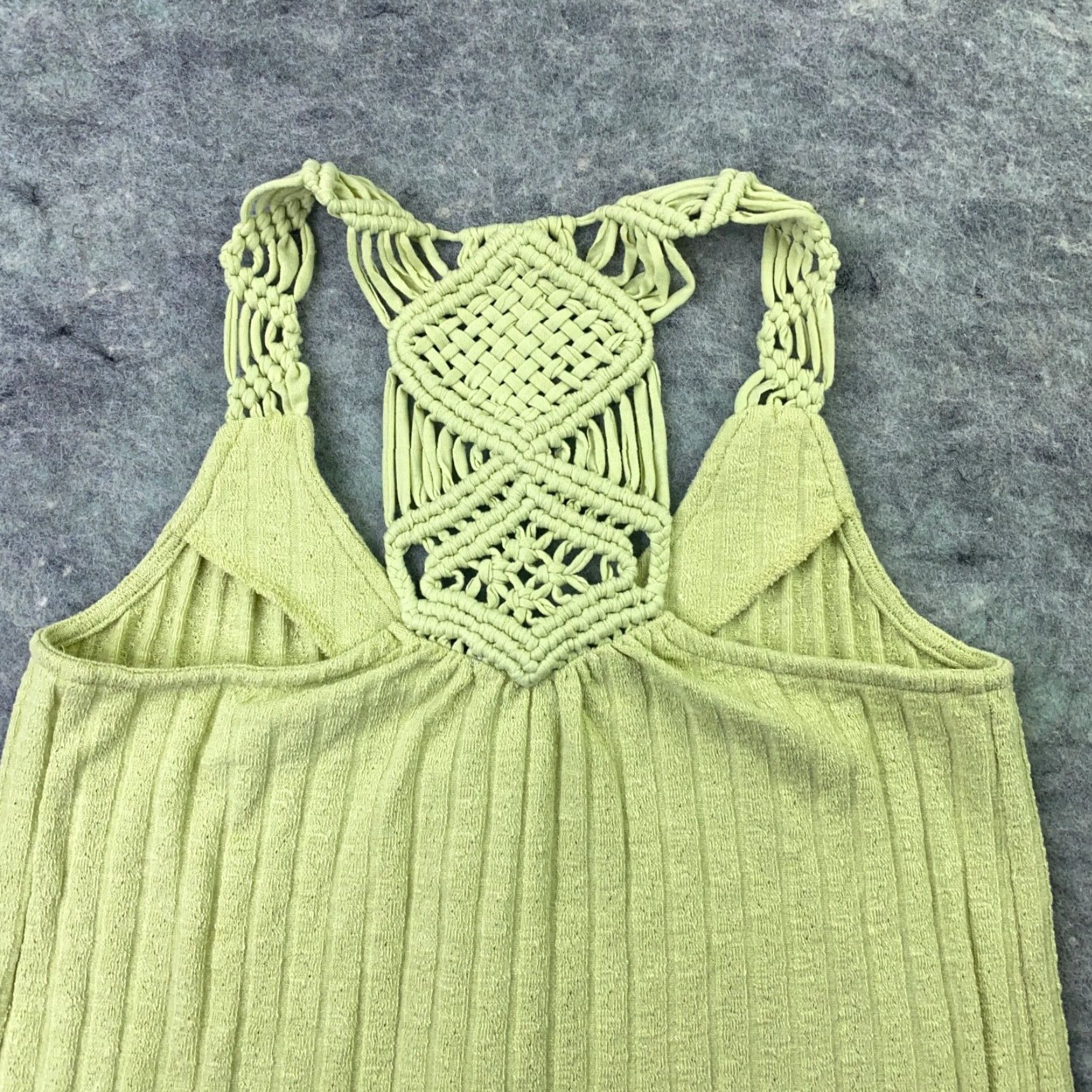 Vintage Maurices Womens Shirt Tank XS Green Crochet Solid Halter Button Down Sleeveless Top Size XS / US 0-2 / IT 36-38 - 7 Thumbnail