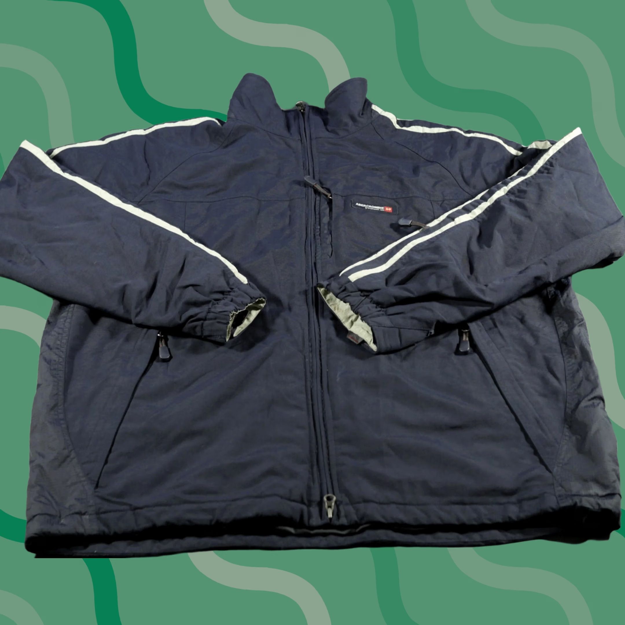 Abercrombie & Fitch Abercrombie Fitch Jacket Mens XL Blue Coat Water Resistant Fleece Lined Y2k Size US L / EU 52-54 / 3 - 1 Thumbnail