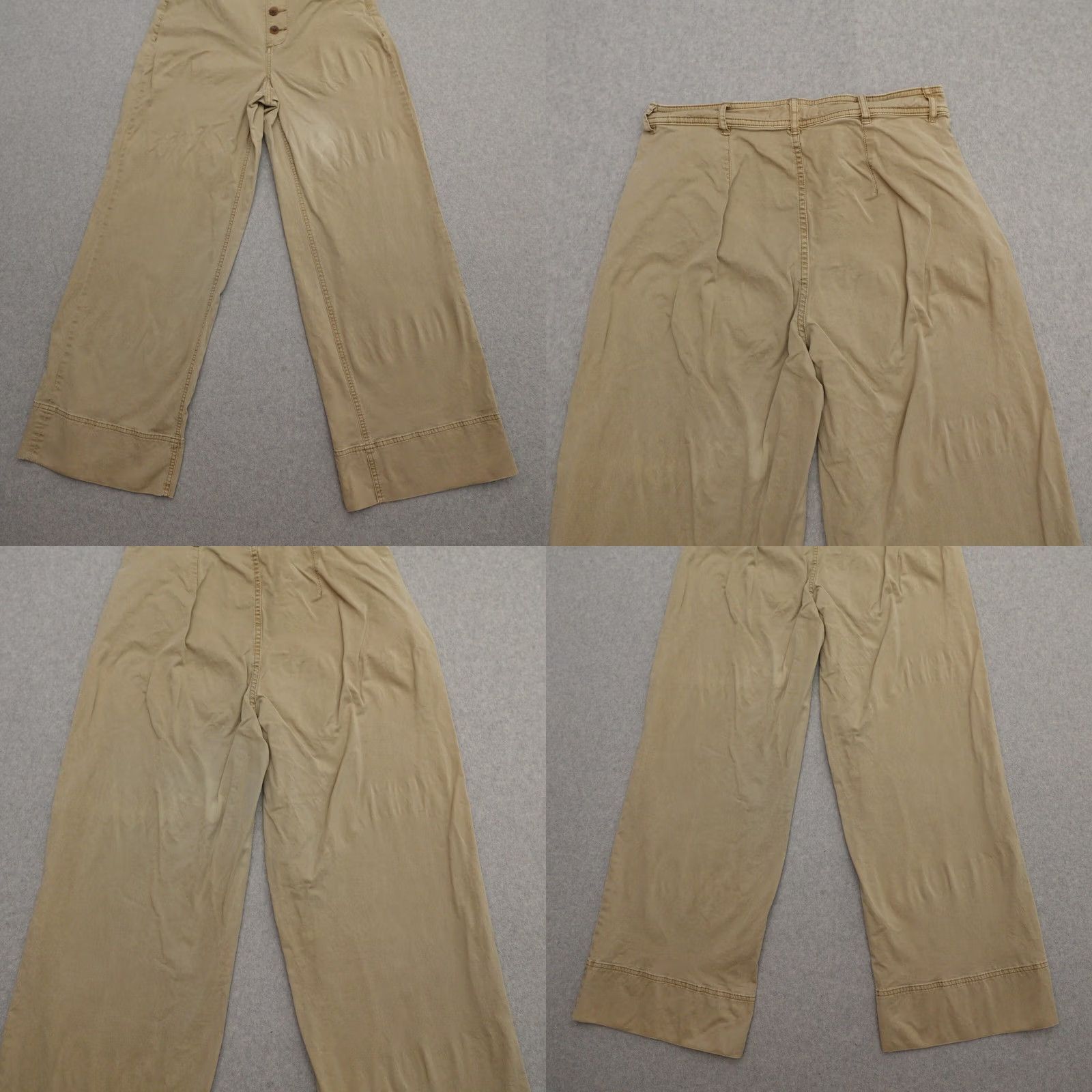 Everlane Everlane Jeans Womens 8 Wide-Leg Khaki Baggy Fit Button Fly 100% Linen Beige Chinos Pants Size 30" / US 8 / IT 44 - 9 Thumbnail