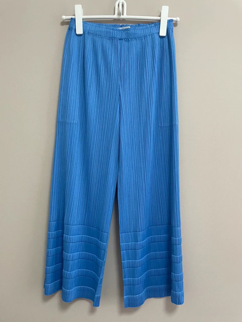 Issey Miyake Issey Miyake size:3 Blue pleated pants Size 42" / US 20 - 1 Thumbnail