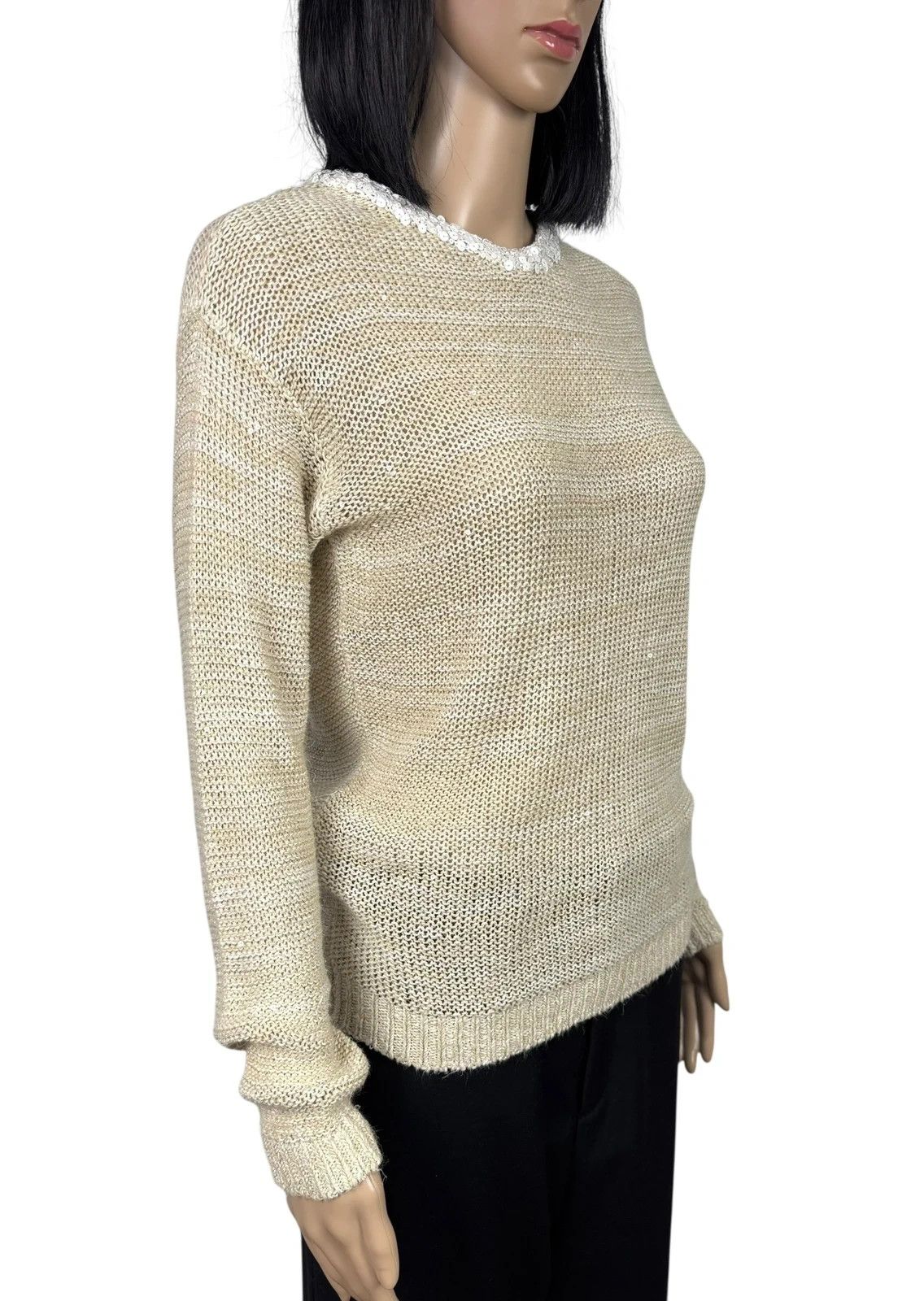Brunello Cucinelli Brunello Cucinelli Sequined Sweater Hemp Linen size XS Size XS / US 0-2 / IT 36-38 - 4 Thumbnail