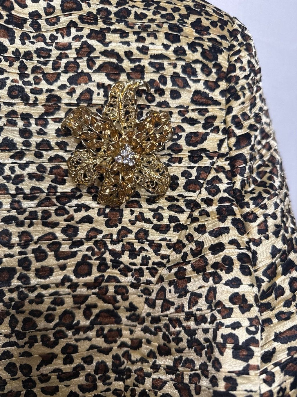 Other Moshita Couture leopard blazer with brooch sewn in sz 14 Size XL / US 12-14 / IT 48-50 - 4 Thumbnail