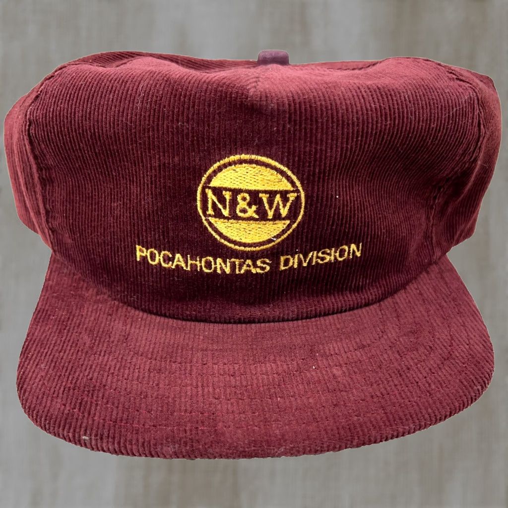 Vintage VINTAGE Norfolk Western Trucker Hat Cap Corduroy Red 80s USA Men Size ONE SIZE - 1 Thumbnail