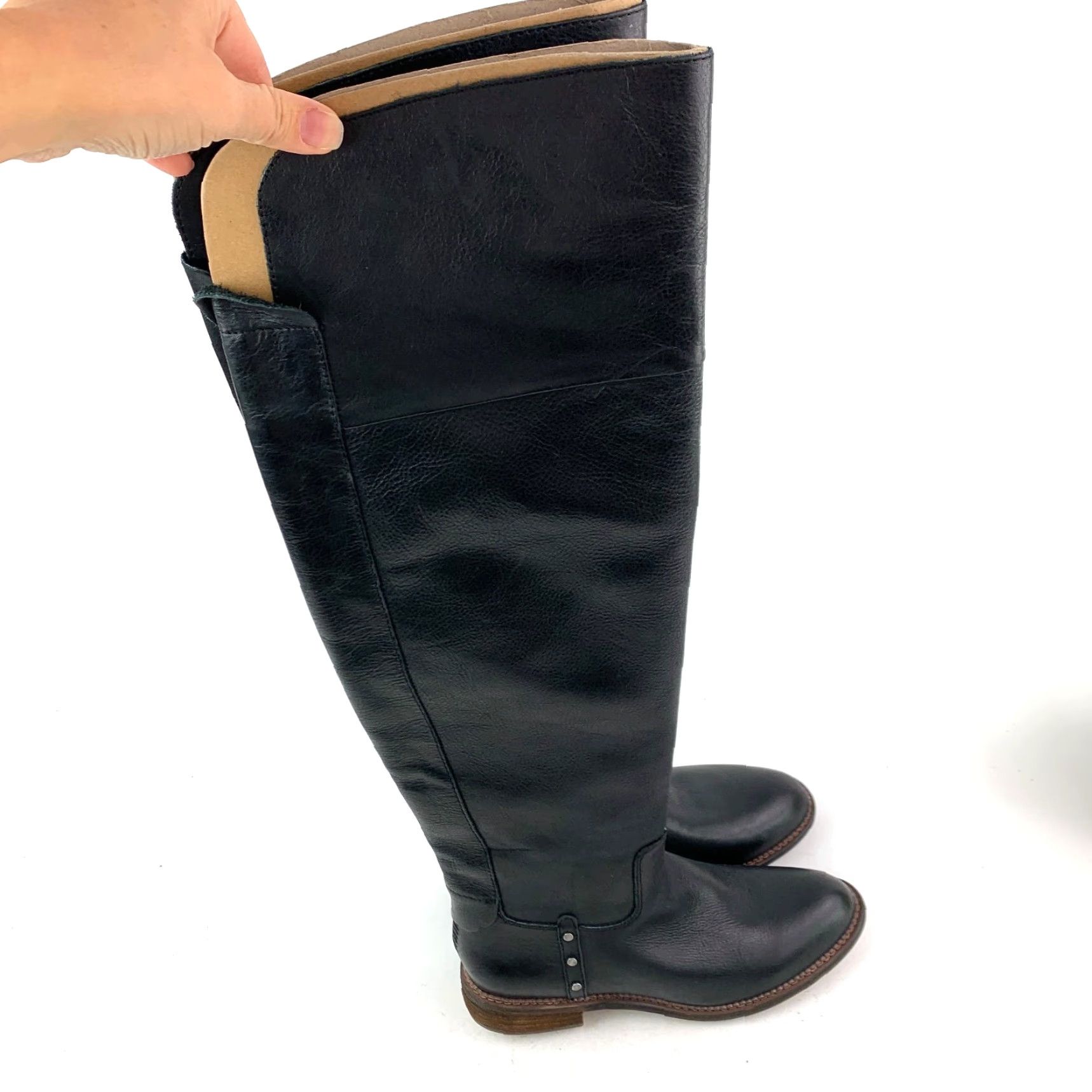 Franco Sarto Franco Sarto Knee High Black Leather Boots L Haleen Size 8M Womens Shoes Boot Size US 8 / IT 38 - 2 Thumbnail