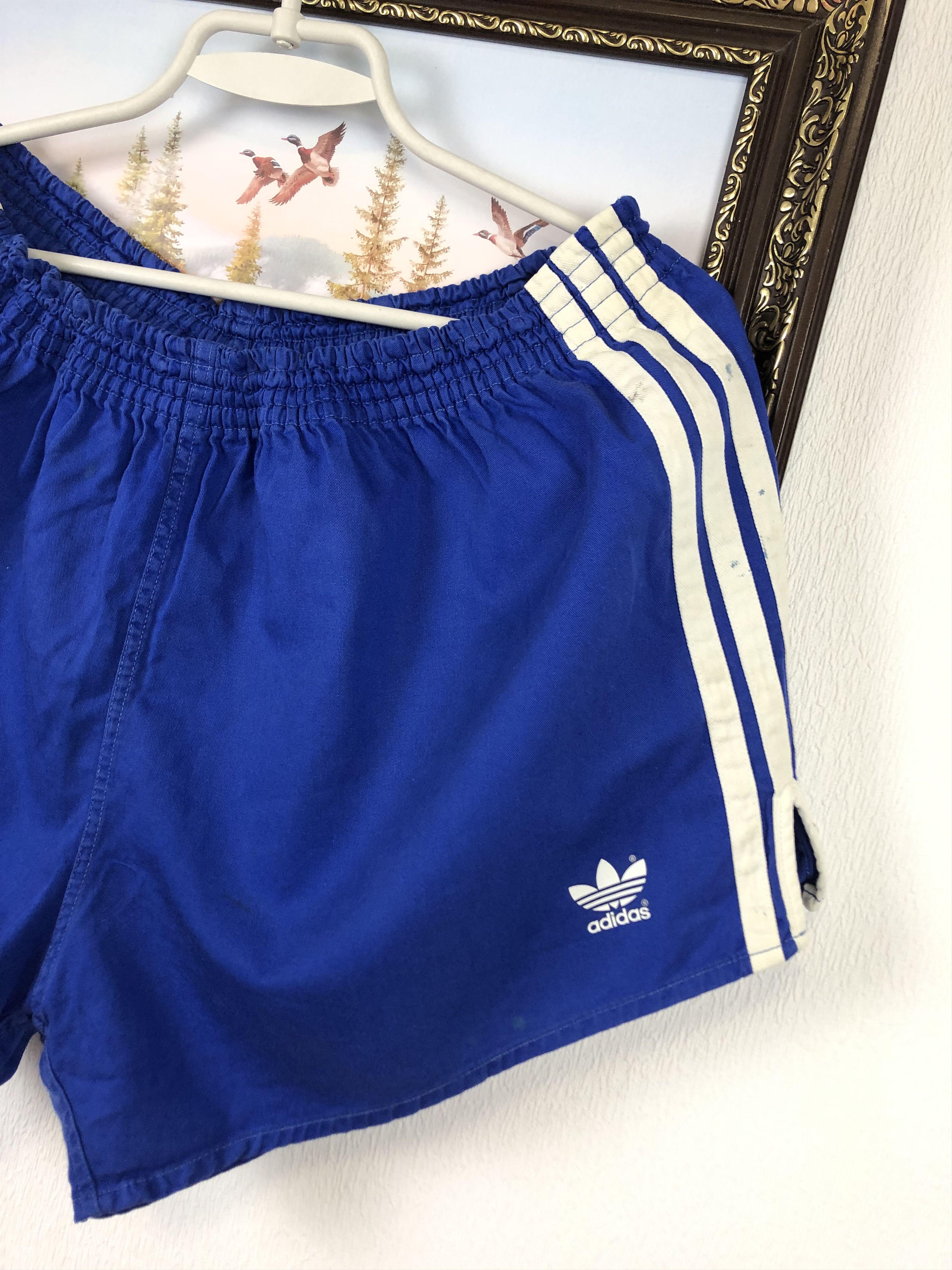 Vintage 90's Adidas Nylon Shorts Rare Blue Run Hype