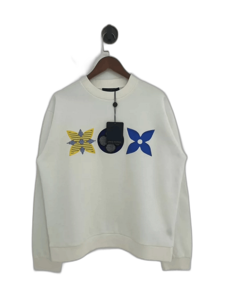 Louis Vuitton Louis Vuitton White Embroidered Logo Sweatshirt Size US L / EU 52-54 / 3 - 1 Thumbnail