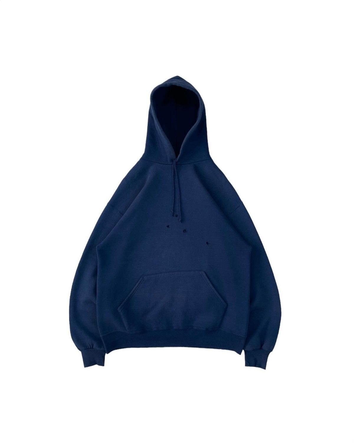 image of Made In USA x Russell Athletic Distressed Hoodie in Navy, Men's (Size Large)