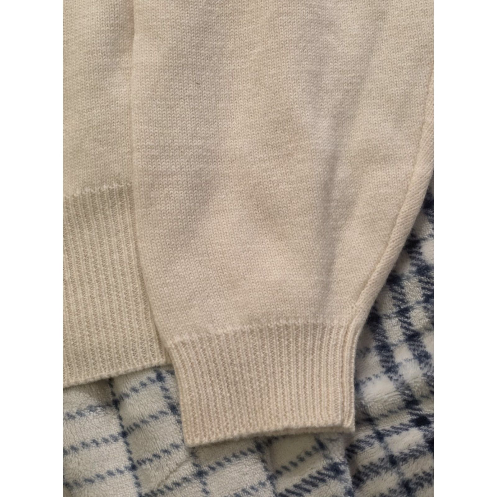 Vintage VINTAGE Herman Geist Cardigan Sweater Women L Ivory 100% Wool Lace Trim V-Neck 90s Classic Size L / US 10 / IT 46 - 5 Thumbnail