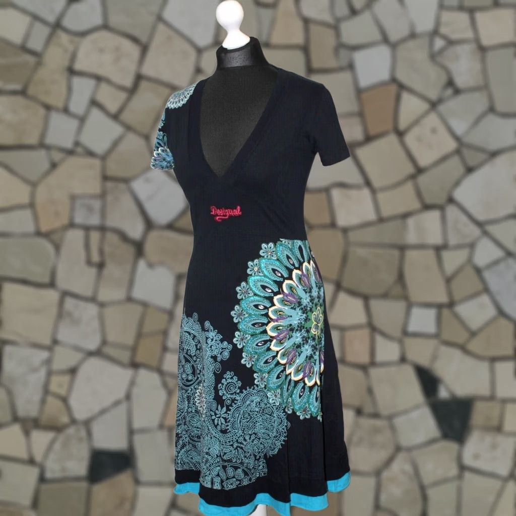 Desigual Desigual black blue Dress Womens Size S Size S / US 4 / IT 40 - 1 Thumbnail