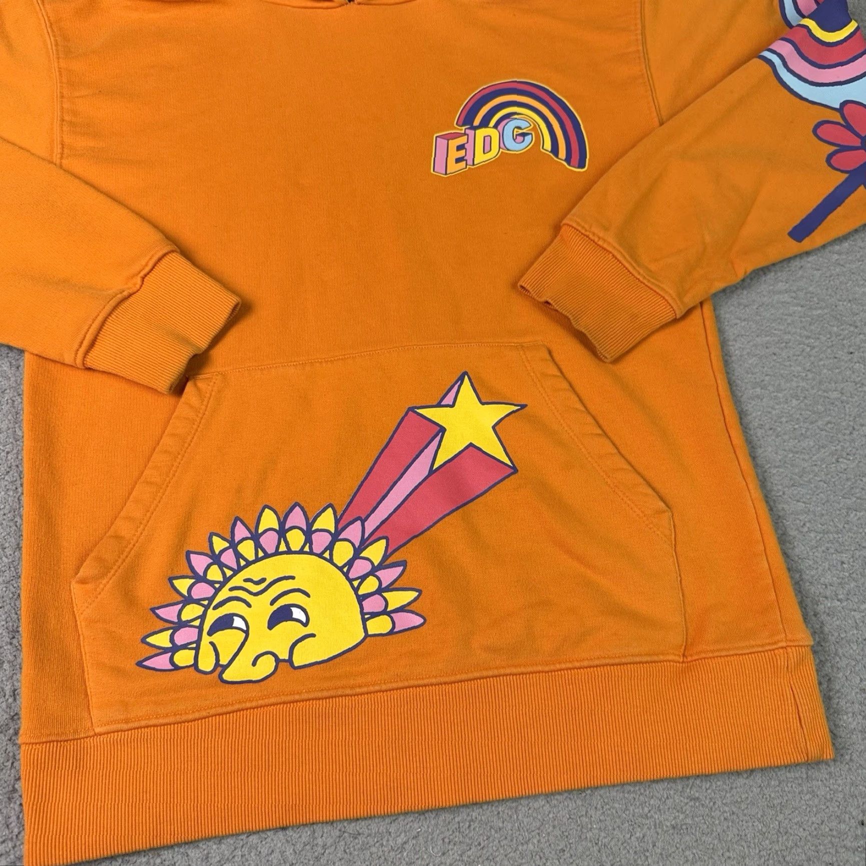 Rainbow VINTAGE Insomniac EDC Hoodie Adult Small Orange Rainbow EYE Sweatshirt AOP Rave Rare S Size US S / EU 44-46 / 1 - 4 Thumbnail