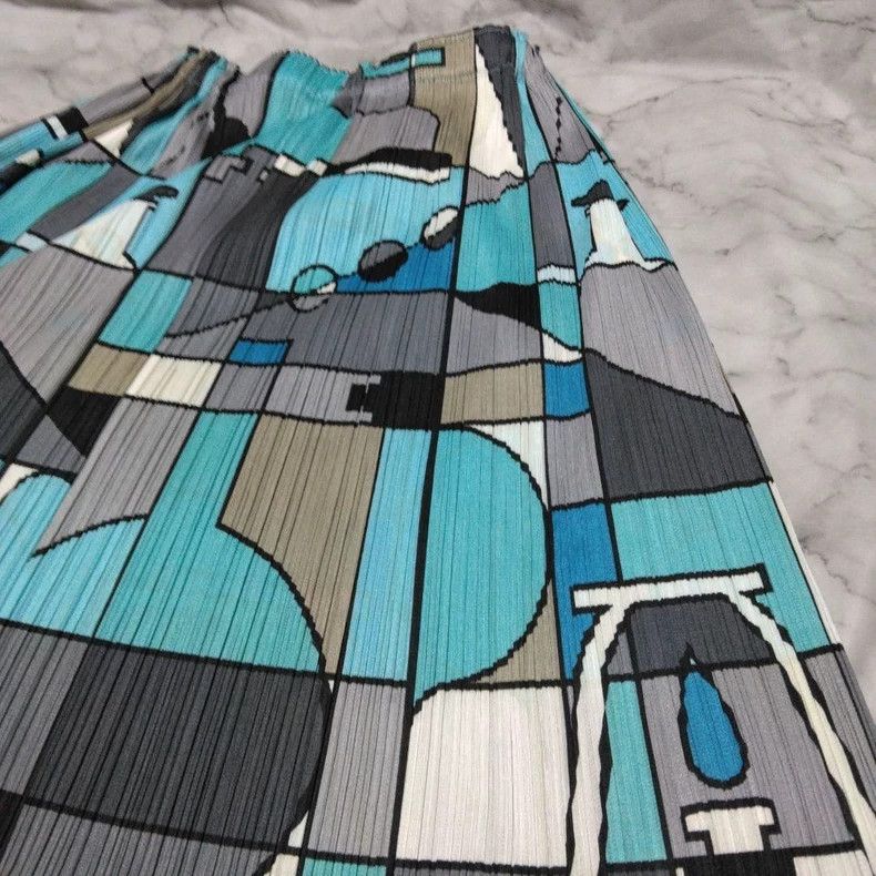 Issey Miyake issey miyake size:3 Retro blue chemically pleated skirt 25 Size 42" / US 20 - 4 Thumbnail