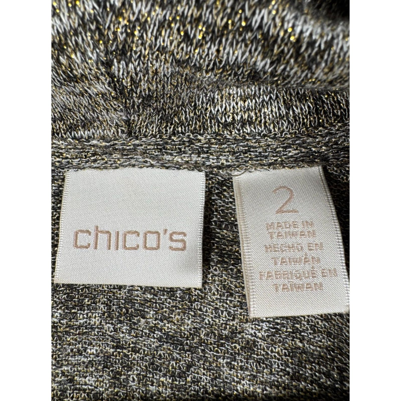 Vintage Chicos Turtleneck Sweater Womens L US 12 Gray Lightweight Metallic Shimmery High-Low Mens? Girls? Size L / US 10 / IT 46 - 3 Thumbnail