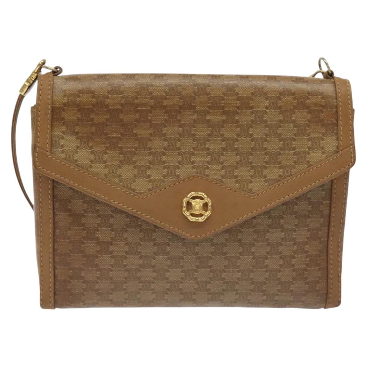 Celine CELINE Macadam Canvas Shoulder Bag Brown Gold Size ONE SIZE - 2 Thumbnail