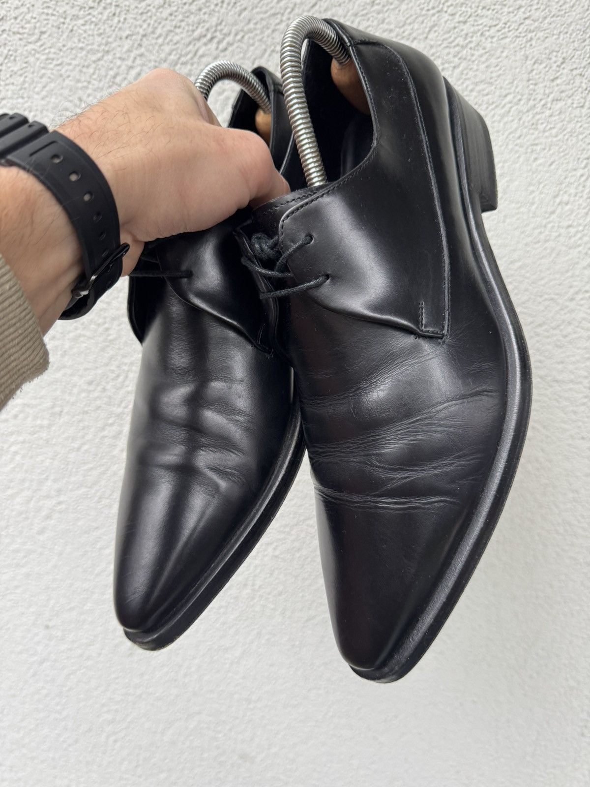 Gucci Gucci Vintage Derby Leather Black Shoes size 41.5 Size US 8 / EU 41 - 8 Thumbnail