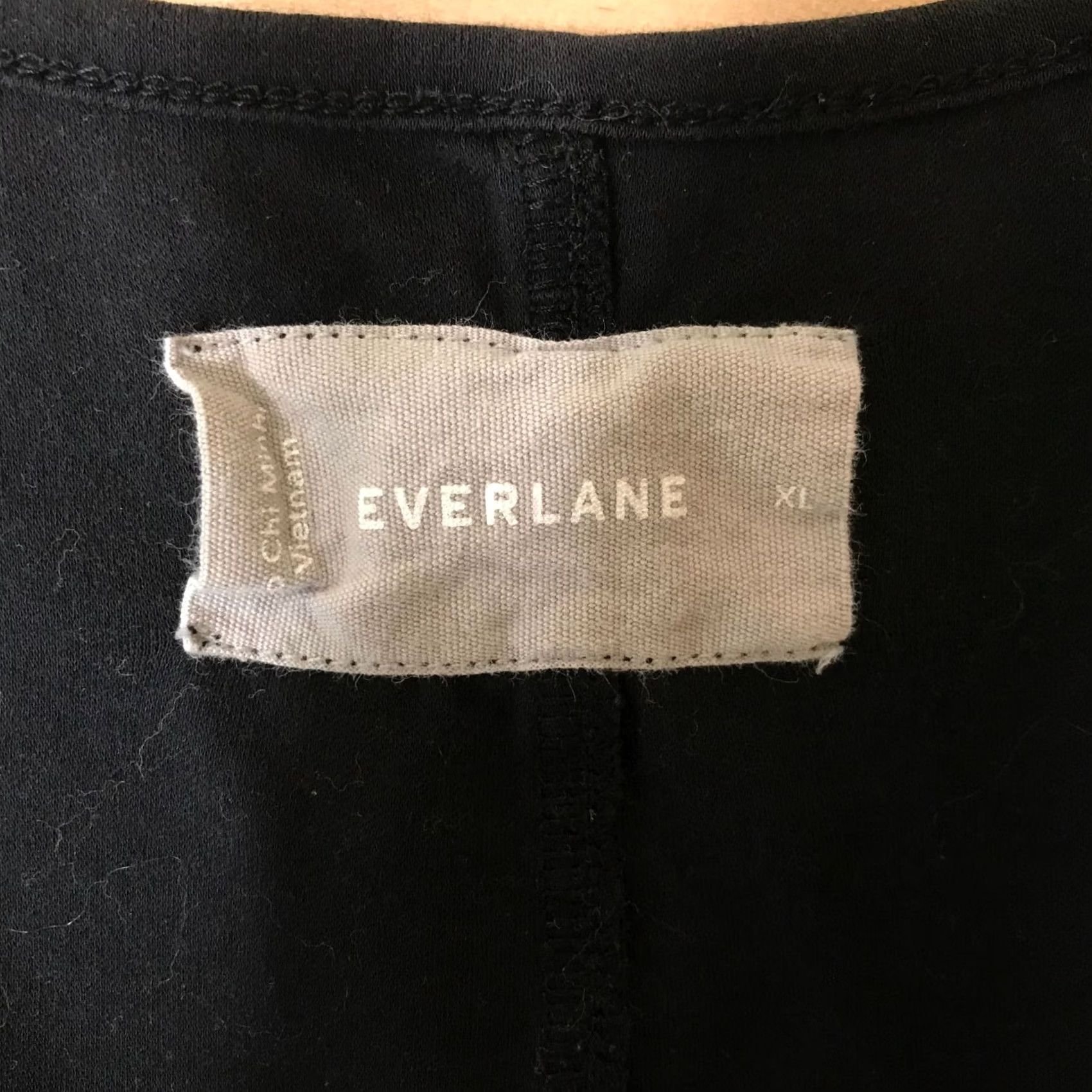 Everlane VINTAGE? No. EVERLANE Women XL Black Sleeveless Round Neck Cotton Midi Dress Shirt? Size XL / US 12-14 / IT 48-50 - 7 Thumbnail