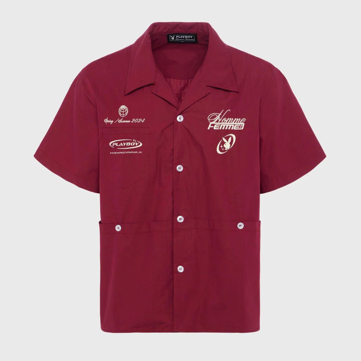 Homme + Femme La Homme Femme Playboy Burgundy Button Up Size US M / EU 48-50 / 2 - 1 Thumbnail
