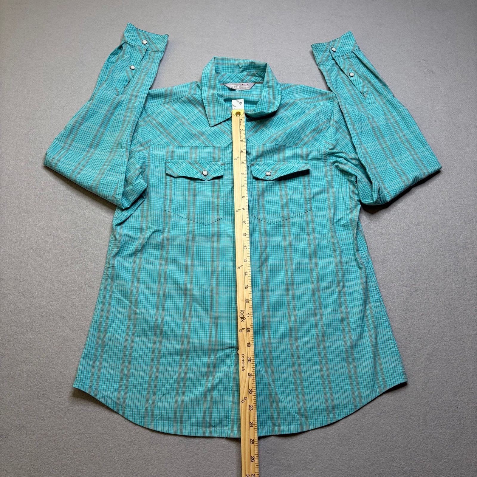 Stio Stio Button Up Shirt Women’s Medium Turquoise Plaid Size M / US 6-8 / IT 42-44 - 5 Thumbnail