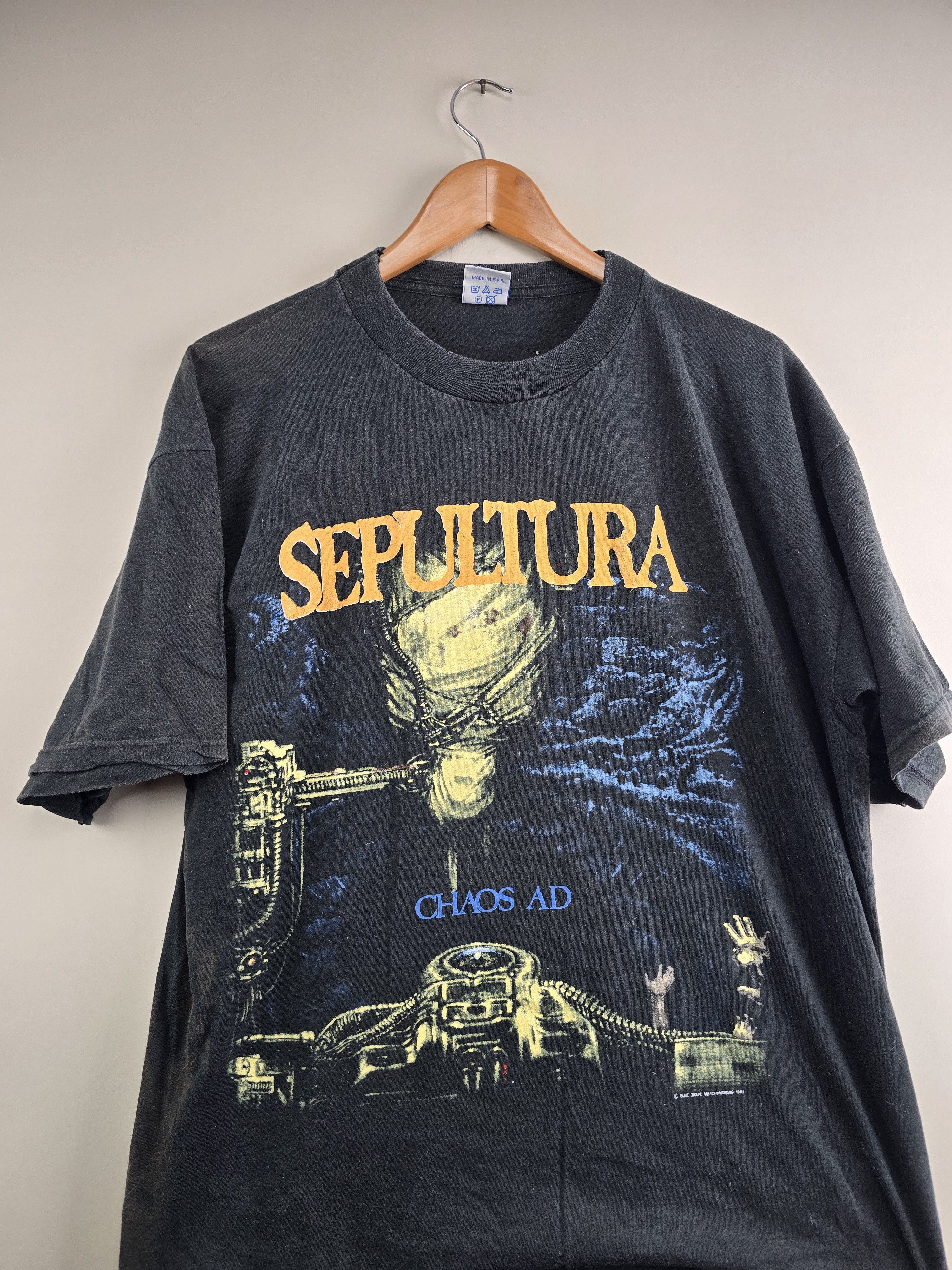 Band Tees × Vintage 1994 Sepultura Chaos AD XL 22.5" 29" Size US XL / EU 56 / 4 - 2 Thumbnail