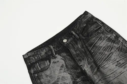 VIBE Punk men's ink-splashed dirty loose straight jeans Size US 32 / EU 48 - 3 Thumbnail