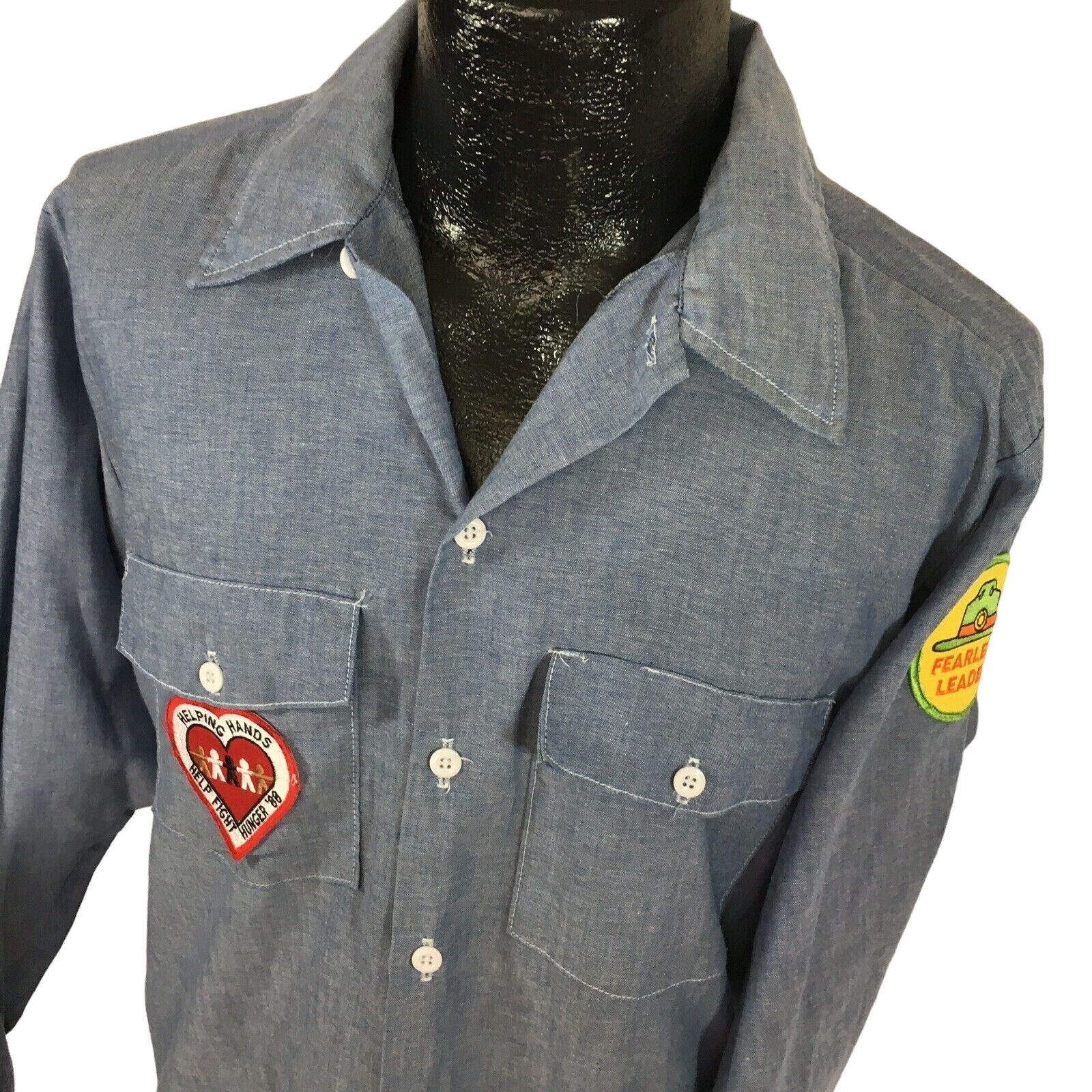 Dickies Vtg Dickies Girl Scouts 17 Patches 1980's CHAMBRAY Shirt Size US M / EU 48-50 / 2 - 2 Thumbnail