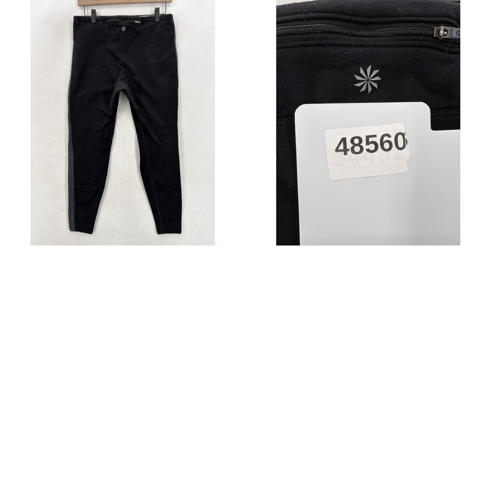 Athleta Athleta Leggings Womens L Black Colorblock Thermal Ankle Fleece Lined Zip Pocket Size 36" / US 14 / IT 50 - 9 Thumbnail