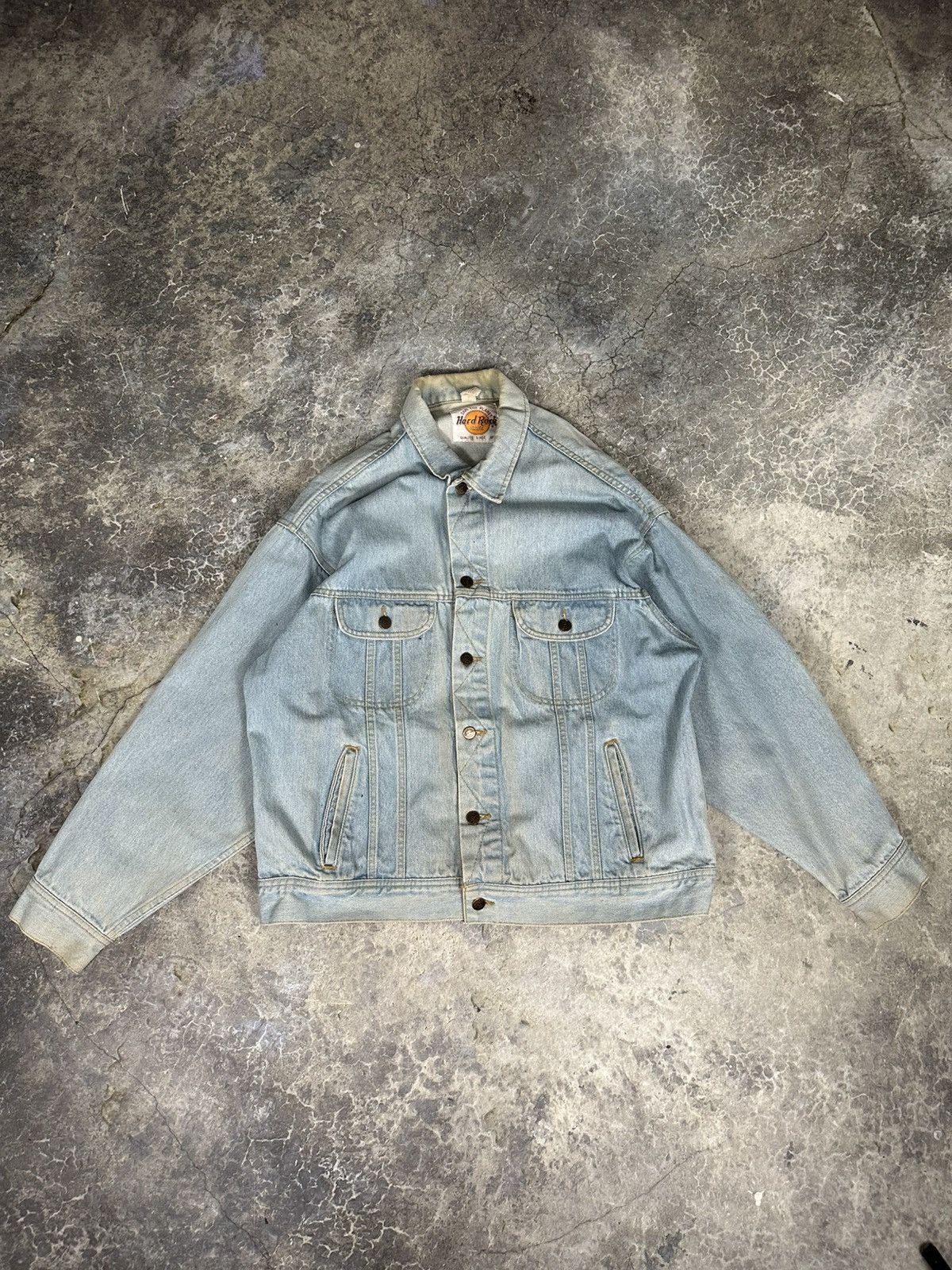 Japanese Brand × Vintage Vintage Hard Rock Cafe denim jacket Size US XL / EU 56 / 4 - 7 Thumbnail