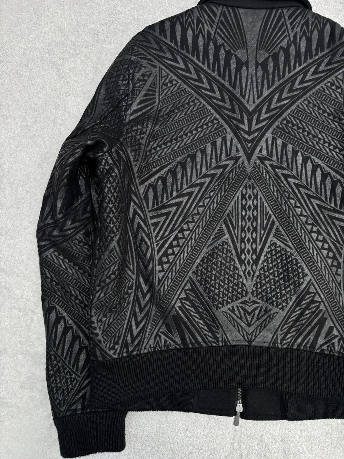 Just Cavalli AW 2014 Just Cavalli Geometric Tribal Embossed Bomber Jacket Size US M / EU 48-50 / 2 - 18 Thumbnail