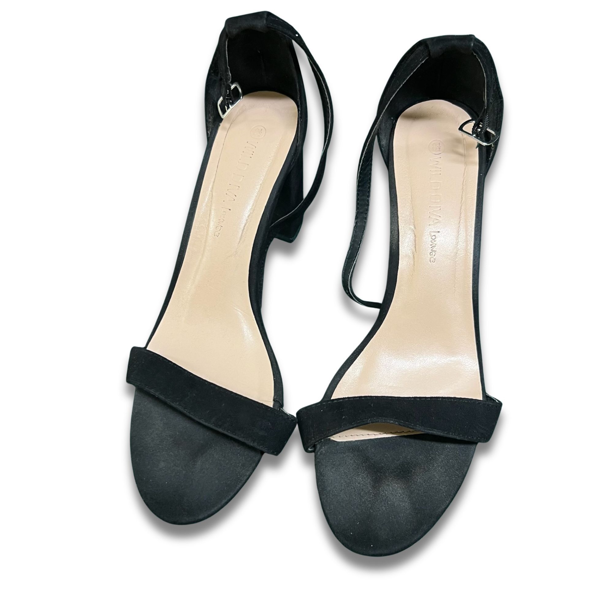 Other WILD DIVA Black Strappy Block Heels Open Toe Size 8.5 Made I Size US 8.5 / IT 38.5 - 2 Thumbnail