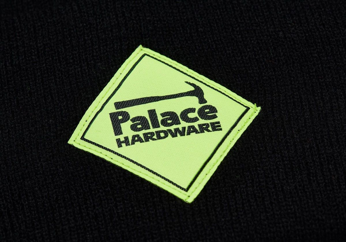 Palace Palace Hardware Woven Logo Beanie Cuffed Hat Knit Cap Black Size ONE SIZE - 2 Thumbnail