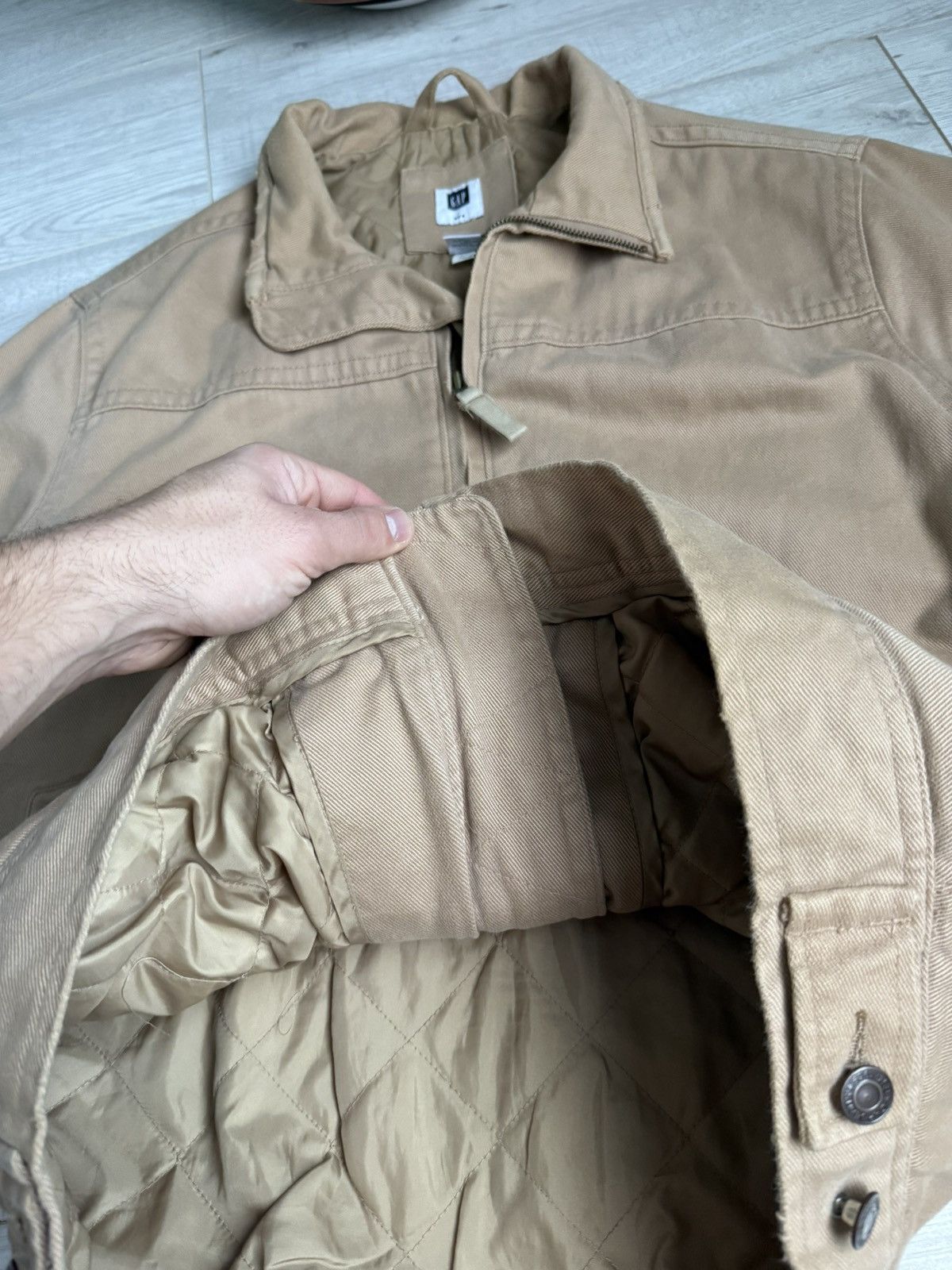 Gap × Vintage Vintage denim bomber jacket gap styled Carhartt Detroit 90’s Size US L / EU 52-54 / 3 - 6 Thumbnail