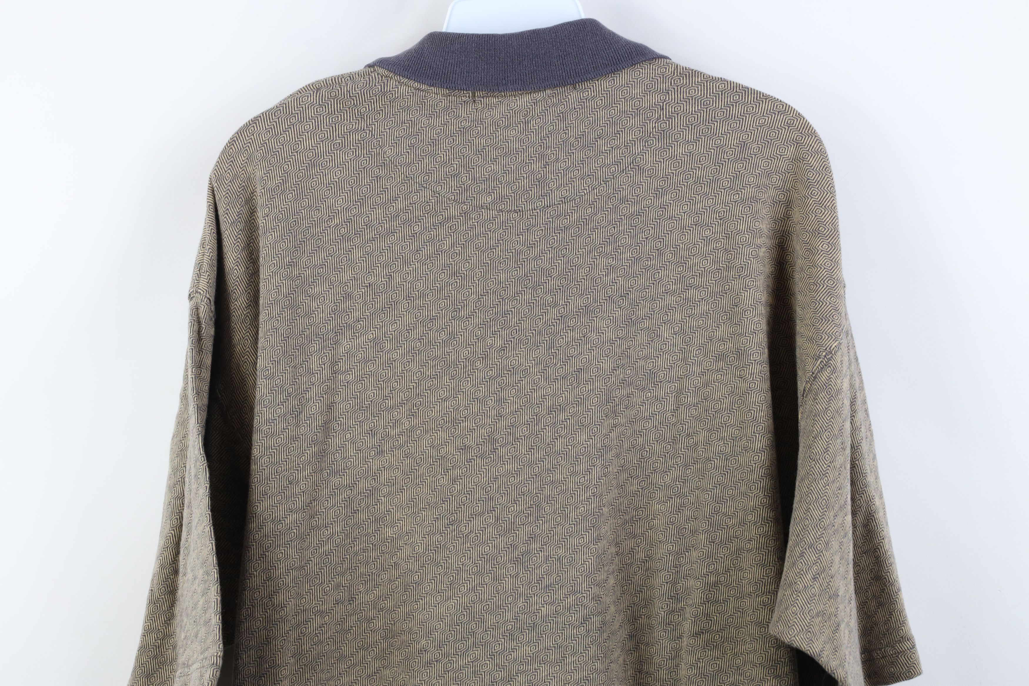 Vintage Vintage 90s Streetwear Baggy Geometric Knit Golf Polo Shirt Size US L / EU 52-54 / 3 - 11 Thumbnail